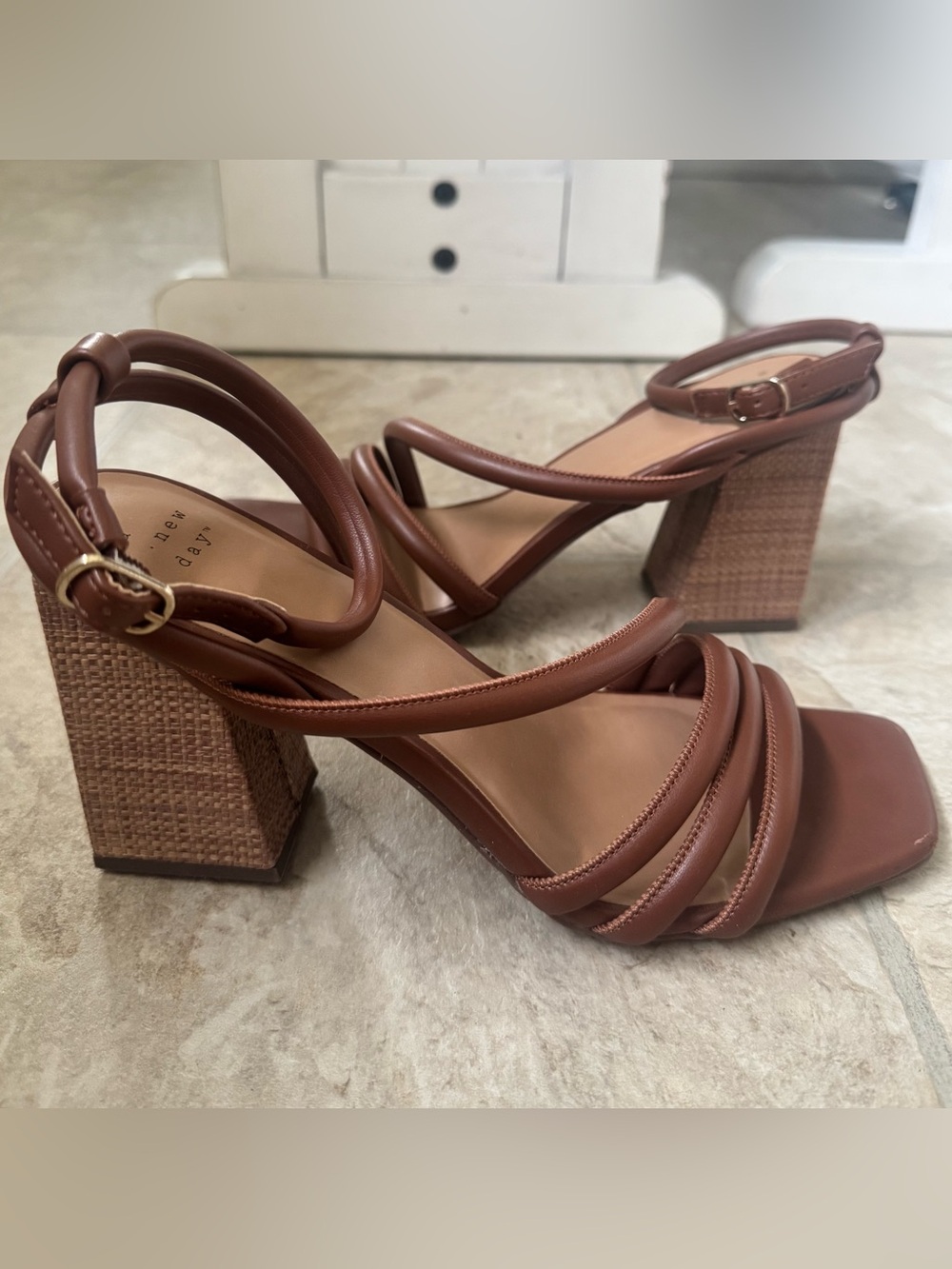 a new day Brown Strappy Block Heel Sandals - Picture 2 of 5